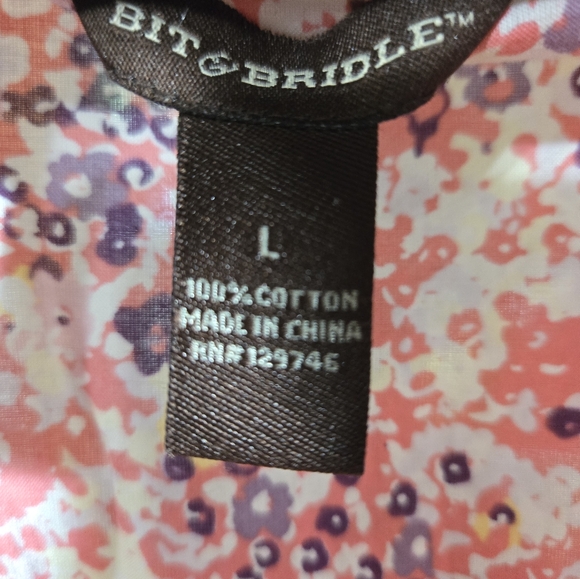 BIT & BRIDLE Little House on the Prairie 3/4 Button Down Top Size Large - Picture 3 of 4